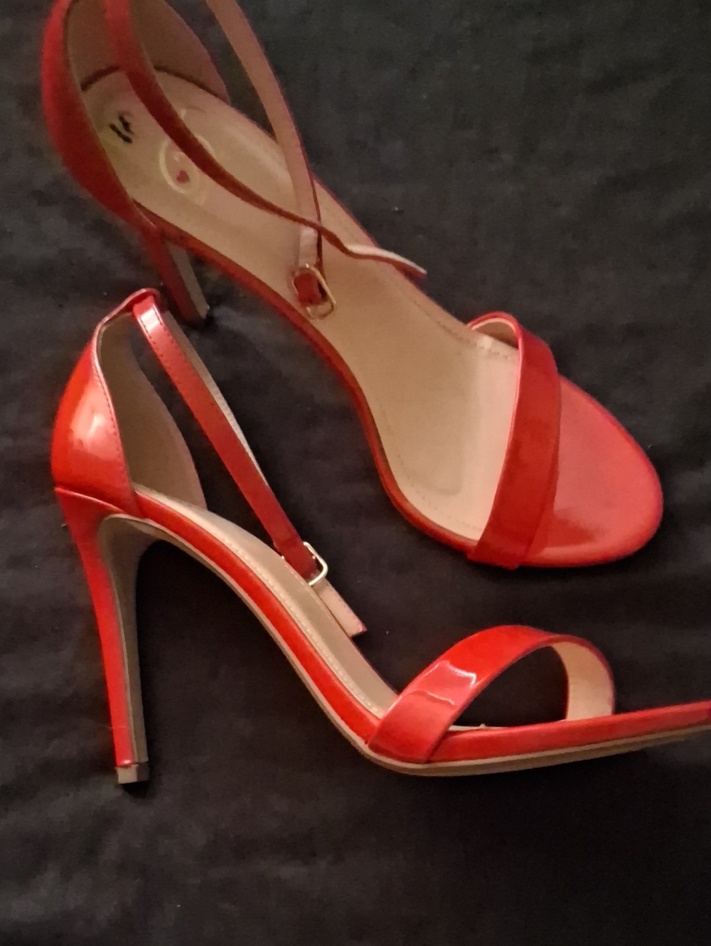 Red Strappy High Heels - Women's Dress Shoes